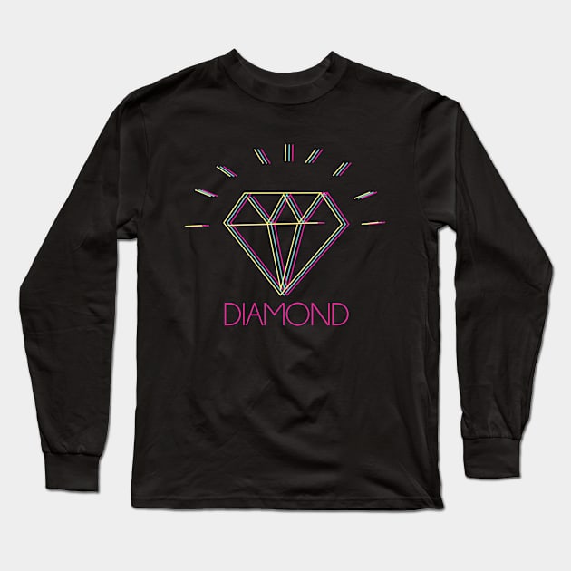 Diamond Glitch Long Sleeve T-Shirt by thriftjd